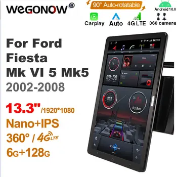 13.3 Polegadas Ownice Android10.0 Carro Rádio Panorâmica de 360 para Ford Fiesta Mk VI 5 Mk5 2002-2008 GPS Auto de Áudio SPDIF 4G LTE SEM DVD