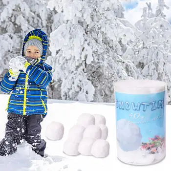 40Pcs de Natal, bola de neve Artificial Algodão Branco Natal Falso bola de neve para o Interior para o Exterior Inverno Decoração