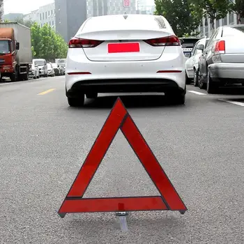 Dobrável Em Pé Sinal Vermelho Triângulo Reflector De Segurança Aviso De Acessórios Para Carros