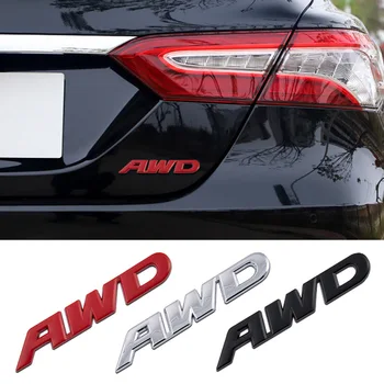 3D Black Metal AWD Logotipo Letras de Carro Fender Emblema Emblema de Decalque Para Honda Civic EJ EK CRV JIPE Off-Road AWD Adesivo Acessórios