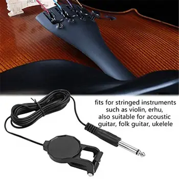 6.35 MM Mono Plug de Guitarra de Captador de 2,5 m de Cabo Preto Clip Sobre a entrega Instrumento Acessórios Peças de Guitarra Violino Captação de Clip