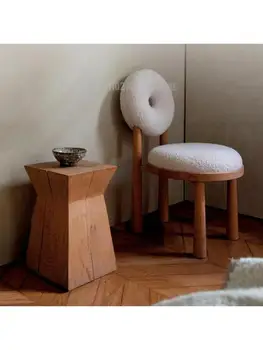 Nordic moderna cadeira do quarto de maquiagem cadeira cadeira de secretária de vestir fezes donut família simples de madeira sólida cadeira de jantar